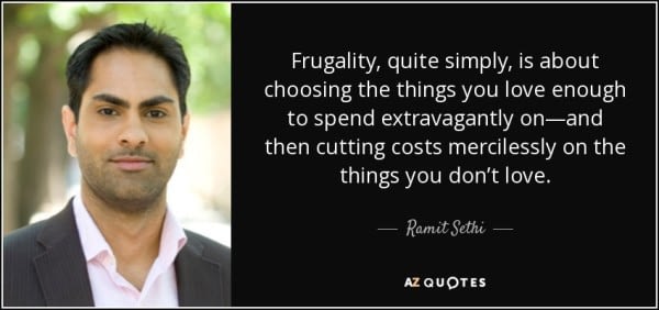 quote on frugality and conscious spending